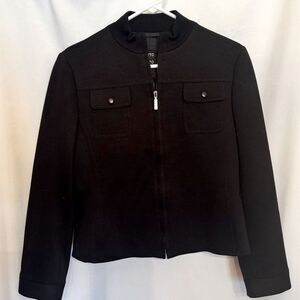 Cento x Cento Made in Italy Black Wool Blend Jacket Size IT 42 (US 6)
